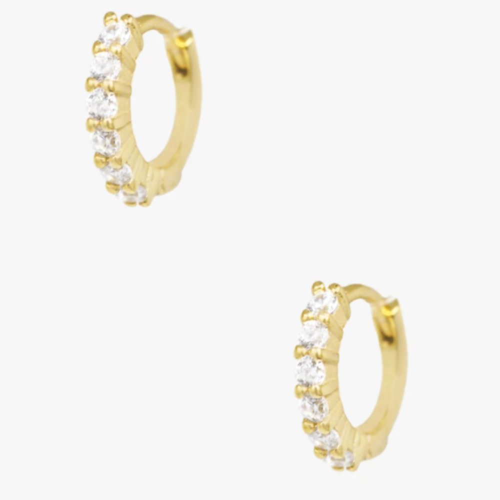 NWT C&C The Scarlett Gold Huggie Hoops